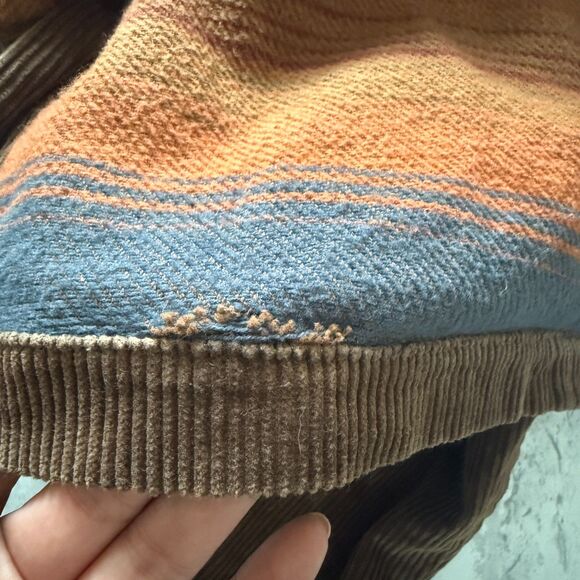 prAna Ridgecrest Chore Coat Rich Earth Organic Cotton Corduroy Flannel XL -Flaw - Picture 9 of 10